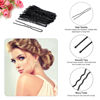 Picture of Cehony U-shaped Hair Pins, 200 Count for Women Lady Girls Bobby Pins French Historical Hair Pin Hair Styling Pins Hair Accessories (Black, 2.4 Inch)