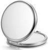 Picture of Getinbulk Compact Mirror for Purse, Double-Sided 1X/2X Magnifying Metal Pocket Makeup Mirrors(Round, Silver)