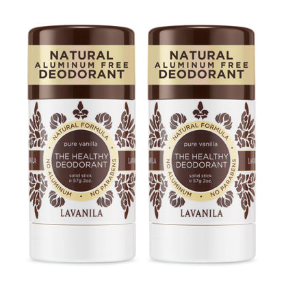 Picture of Lavanila Pure Vanilla Natural Aluminum Free Deodorant 2-Pack - The Healthy Deodorant for Men and Women, Solid Stick (2 Ounce Each), Vegan