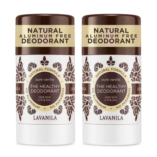 Picture of Lavanila Pure Vanilla Natural Aluminum Free Deodorant 2-Pack - The Healthy Deodorant for Men and Women, Solid Stick (2 Ounce Each), Vegan
