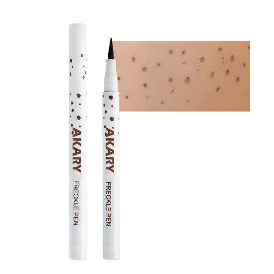 Picture of AKARY Freckle Pen Professional Lifelike Face Concealer Point Out Natural Waterproof Longlasting Soft Artificial Freckles Fine Makeup Freckle Pen Life Face Decoration (#04 Dark Brown)