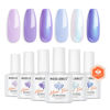 Picture of modelones Gel Nail Polish Set, 6 Colors White Blue Shimmer Violet Mermaid Hema Free Purple Gel Polish Cat Eye Glitter Gel Nail Soak Off Led Nail Gel Polish for Women Girl DIY Nail Art Christmas Gift