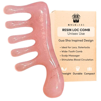 Picture of Loc Comb - Scalp Massager | Gua Sha Hair Care Inspired Wide Tooth Comb for Curls - Head Massager for Hair Growth, Hair Detangler for Women, Men By NVLX LABS