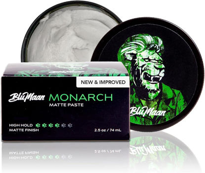 Picture of BluMaan Monarch Men’s Matte Paste - High Hold Matte Finish - Versatile, Easy To Apply, Weightless Control, Nourishing and Cleansing Hair Care Essential with Natural Ingredients