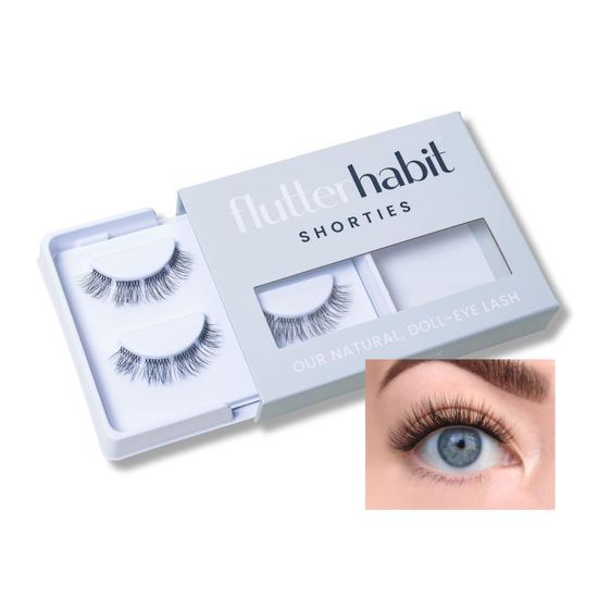 Picture of FlutterHabit The Shorties Lashes, DIY Lash Extensions [Up to 10 Day Wear], Natural & Neat Doll-Eyed Cluster Lashes, Salon Quality Eyelashes Extensions, Natural Lashes, No Lash Glue Included
