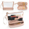 Picture of Ethereal Clear Makeup Bag, TSA Travel Makeup Organizer Bag Rose Gold Makeup Bags for Women Small Cosmetic Bag Portable Makeup Bag for Purse