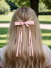Picture of 4pcs Tassel Ribbon Bowknot Hair Clips with Long Tails, Solid Claw Barrettes with Bows for Girls and Women - Hair Accessories (Pink White)
