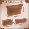 Picture of Huhumy 3 Pcs Makeup Bag Set Corduroy Cosmetic Bag for Women Aesthetic Smile Travel Toiletry Bag Cute Purse Pouch Pencil Case Makeup Brushes Storage Bag Organizer with Zipper(Brown,Solid Style)