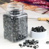 Picture of NIACONN 1000pcs Micro link Beads 5mm for Hair Extensions, Silicone Lined Rings Hair Extensions Tool - Black