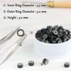 Picture of NIACONN 1000pcs Micro link Beads 5mm for Hair Extensions, Silicone Lined Rings Hair Extensions Tool - Black