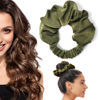 Picture of BLINKEEN Heatless Curling Scrunchie, Heatless Hair Curler to Sleep In, No Heat Curls for Long Hair, Soft Sleep Hair Roller (Olive green)