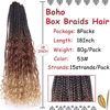 Picture of Beverlee 18 Inch Boho Box Braids 8 Packs Goddess Box Braids Crochet Hair Bohemian Hippie Braids Braiding Hair Box Braids with Curly Ends Messy Pre-looped Synthetic Crochet Hair for Women 53#