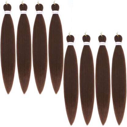 Picture of Alrence Pre Stretched Braiding Hair Long Braid 16 Inch 8 Packs Braiding Hair Extensions Professional Synthetic Fiber Crochet Twist Braids (16 Inch (Pack of 8), 30#)