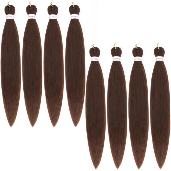 Picture of Alrence Pre Stretched Braiding Hair Long Braid 16 Inch 8 Packs Braiding Hair Extensions Professional Synthetic Fiber Crochet Twist Braids (16 Inch (Pack of 8), 30#)