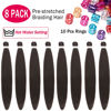 Picture of Alrence Pre Stretched Braiding Hair Long Braid 16 Inch 8 Packs Professional Braiding Hair Extensions Synthetic Crochet Twist Braids (16 Inch, 6#)