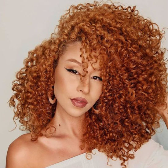 Picture of 7 Packs GoGo Curl Crochet Hair 10 Inch Short Copper Flame Curly Crochet Hair for Women Deep Wave Beach Curl Crochet Braids Synthetic Braiding Hair Extensions (10 Inch, Copper Flame)