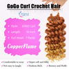 Picture of 7 Packs GoGo Curl Crochet Hair 10 Inch Short Copper Flame Curly Crochet Hair for Women Deep Wave Beach Curl Crochet Braids Synthetic Braiding Hair Extensions (10 Inch, Copper Flame)