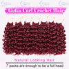 Picture of 7 Packs GoGo Curl Crochet Hair 10 Inch Short Curly Crochet Hair for Women Burgundy Water Wave Beach Curl Deep Twist Crochet Braids Synthetic Braiding Hair Extensions (10 Inch, Burgundy)