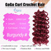 Picture of 7 Packs GoGo Curl Crochet Hair 10 Inch Short Curly Crochet Hair for Women Burgundy Water Wave Beach Curl Deep Twist Crochet Braids Synthetic Braiding Hair Extensions (10 Inch, Burgundy)