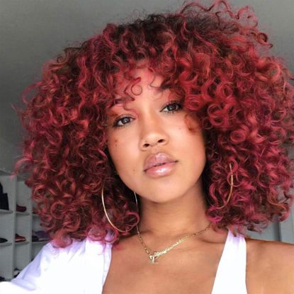 Picture of 7 Packs GoGo Curl Crochet Hair 10 Inch Short Curly Crochet Hair for Women Water Wave Beach Curl Deep Twist Crochet Braids Synthetic Braiding Hair Extensions (10 Inch, T1B/530/350)