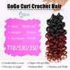 Picture of 7 Packs GoGo Curl Crochet Hair 10 Inch Short Curly Crochet Hair for Women Water Wave Beach Curl Deep Twist Crochet Braids Synthetic Braiding Hair Extensions (10 Inch, T1B/530/350)