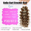 Picture of 7 Packs GoGo Curl Crochet Hair 10 Inch Short Curly Crochet Hair for Women Water Wave Beach Curl Deep Twist Crochet Braids Synthetic Braiding Hair Extensions (10 Inch, P30/613)