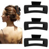 Picture of Nalodu Hair Claw Clips Large Square 4 Inch Matte No Slip Big Rectangle Jaw Clip Clamp for Thick Hair Women, 3 Pack Black