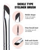 Picture of Eyeliner Brush, EIGSHOW Sickle Angled Eyeliner Brush Gel Eye Liner Makeup Brush for Precise Eyeliner Eyebrow Eyelid Ultra Thin with Curved Bristle - Black