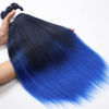 Picture of Pre-Stretched Braiding Hair, 24 inch Braiding Hair 8 Packs Ombre Black to Blue Professional Soft Yaki Texture, No Itch, Hot Water Setting Hair Extensions for Braids (24in,1B/Blue)