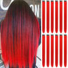 Picture of 12 PCS Red Hair Extensions Clip in, Colored Party Highlights Extension for Kids Girls Synthetic Hairpiece Straight 22 inch