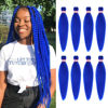 Picture of Blue Braiding Hair Pre Stretched 20 Inch 8 Packs Braiding Hair Extensions for Crochet Box Braids Twists Locs Hair Itch Free Soft Yaki Texture Hot Water Setting (20inch,#Blue)
