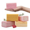 Picture of Australian Botanical Soap, Goats Milk with Raspberry, Manuka Honey, Pink Lychee, Valencia Orange 6.6 oz. (187 g) Soap Bars | Natural Soap Base | Shea Butter Enriched Bar Soap - Sweet Fruity Pack of 4