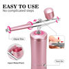 Picture of Airbrush-Kit Air Brush Kit With Air Compressor Nail Charms Wireless Air Brush for Barber, Nail Art, Cake Decor, Makeup, Model Painting (Pink - with extension tube)