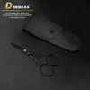 Picture of DEMAXA Professional Mustache Scissors with 1 Mustache Comb, 1 Beard Comb & Soft Pouch - 4.5" Round Tip Safety Scissors for Nose Hair, Ear Hair, Mustache, Beard Trimming - Best Facial Hair Scissors