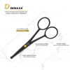 Picture of DEMAXA Professional Mustache Scissors with 1 Mustache Comb, 1 Beard Comb & Soft Pouch - 4.5" Round Tip Safety Scissors for Nose Hair, Ear Hair, Mustache, Beard Trimming - Best Facial Hair Scissors