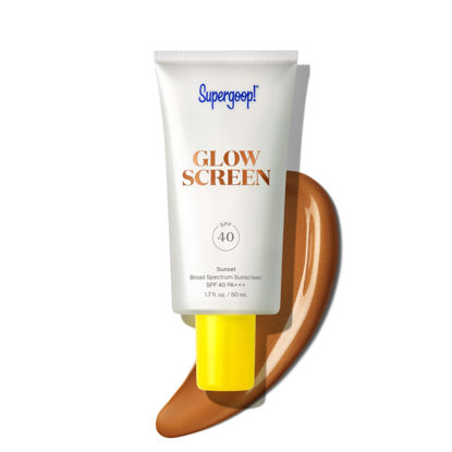 Picture of Supergoop! Glowscreen SPF 40, Sunset (Deep Bronze Glow) - 1.7 fl oz - Glowy Primer + Broad Spectrum Sunscreen - Helps Filter Blue Light - Boosts Hydration w/Hyaluronic Acid, Vitamin B5 & Niacinamide