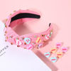 Picture of Valentine’s Day Headband for Women Love XOXO Heart Headbands Jeweled Conversation Heart Knotted Headband Pink Red Rhinestone Crystal Top Knot Headband Valentine’s Day Accessories Gifts (Pink Set 2)