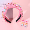 Picture of Valentine’s Day Headband for Women Love XOXO Heart Headbands Jeweled Conversation Heart Knotted Headband Pink Red Rhinestone Crystal Top Knot Headband Valentine’s Day Accessories Gifts (Pink Set 2)