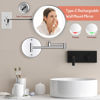 Picture of Rocollos Rechargeable Wall Mounted Lighted Makeup Mirror Chrome, 8 Inch Double-Sided LED Vanity Mirror 1X/10X Magnification,3 Color Lights Touch Screen Dimmable 360°Swivel 13 Inch Extendable
