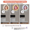 Picture of Rocollos Rechargeable Wall Mounted Lighted Makeup Mirror Chrome, 8 Inch Double-Sided LED Vanity Mirror 1X/10X Magnification,3 Color Lights Touch Screen Dimmable 360°Swivel 13 Inch Extendable