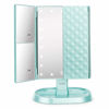Picture of deweisn Trifold Lighted Vanity Makeup Mirror with 21 LED Lights,1x/2x/3x Magnification Touch Screen Dimming,Two Power Supplies Makeup Mirror, Gift for Women