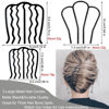 Picture of 7 Pcs Metal Hair Side Combs Hair Fork Clip Teeth Hair Pin Stick for Updo Bun, U Shape Hair Combs for Vintage Hairstyle Hair Accessories, Thick&Fine Hair Combination
