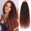 Picture of Col Bling Goddess Locs Crochet Hair 18 Inch 8 Packs Faux Locs Crochet Hair for Women Pre Looped Crochet Boho Goddess Faux Locs Crotchet Hair with Curly Ends #1B/350