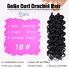Picture of 7 Packs GoGo Curl Crochet Hair 10 Inch Short Curly Crochet Hair for Women Water Wave Beach Curl Deep Twist Crochet Braids Synthetic Braiding Hair Extensions (10 Inch, 1B)