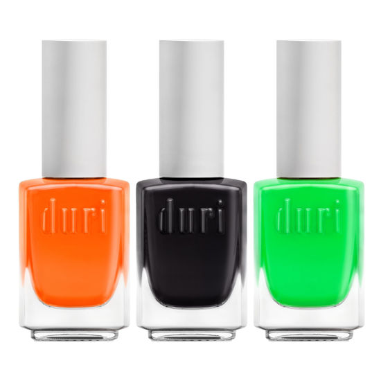 Picture of duri Trio Neon Nail Polish Set - Trick-Or-Treat Yo'Self, Matte Finish, Quick Drying, 0.45 Fl Oz each