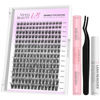 Picture of VEYESBEAUTY Lash Clusters Kit Individual Eyelash Extensions Thin & Invisible Band DIY False Eyelashes Newbie's Five-Second Series Wispy Lash Tray, Dreamy KIT with Bond&Seal Remover Applicator