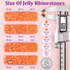 Picture of Resin Jelly Rhinestones for Crafting with B7000 Jewelry Glue, 2 Boxes Orange AB Flatback Crystals with 2Pcs 10ml Glue, Bedazzling Non Hotfix Gems for DIY Tumblers Clothing Shoes Manicure