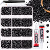 Picture of Resin Jelly Rhinestones for Crafting with B7000 Jewelry Glue, 2 Boxes Black Flatback Crystals with 2Pcs 10ml Glue, Bedazzling Non Hotfix Gems for DIY Tumblers Clothing Shoes Manicure