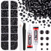 Picture of 6100Pcs Resin Rhinestones for Crafting with 2Pcs 10ml B7000 Jewelry Glue, 1 Box Flatback Crystals Diomand (Black) for Bedazzling Crafts DIY Nail Art Makeup，Non Hotfix Gems for Clothing Shoes Tumblers