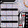 Picture of Resin Jelly Rhinestones for Crafting with B7000 Jewelry Glue, 2 Boxes White AB Flatback Crystals with 2Pcs 10ml Glue, Bedazzling Non Hotfix Gems for DIY Tumblers Clothing Shoes Manicure